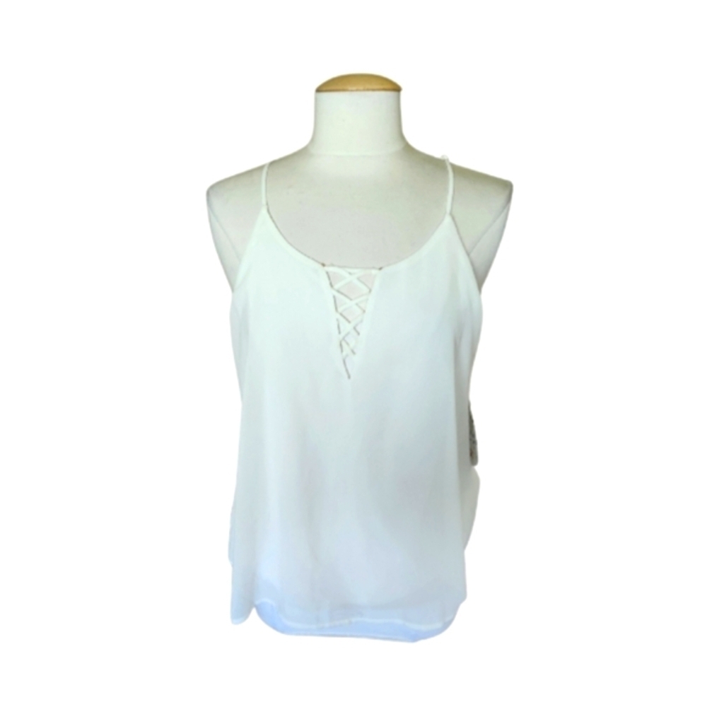 NWT Naif White Crisscross Tank Top